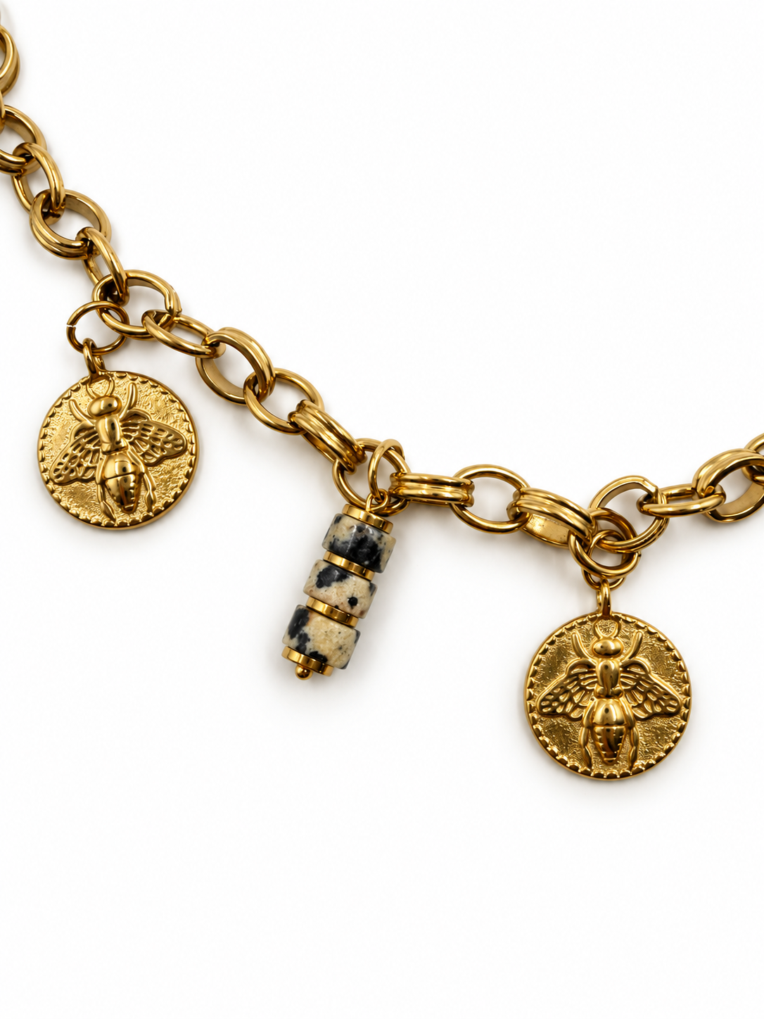 BEEW Dalmatian Jasper Charm Necklace