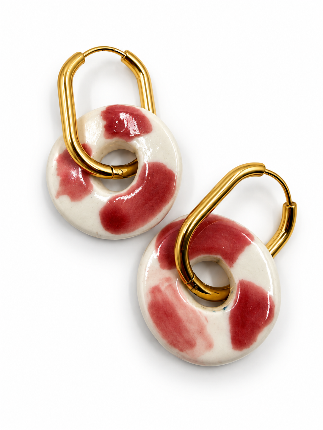 LIMOGES 01 Handcrafted Porcelain Hoop Earrings