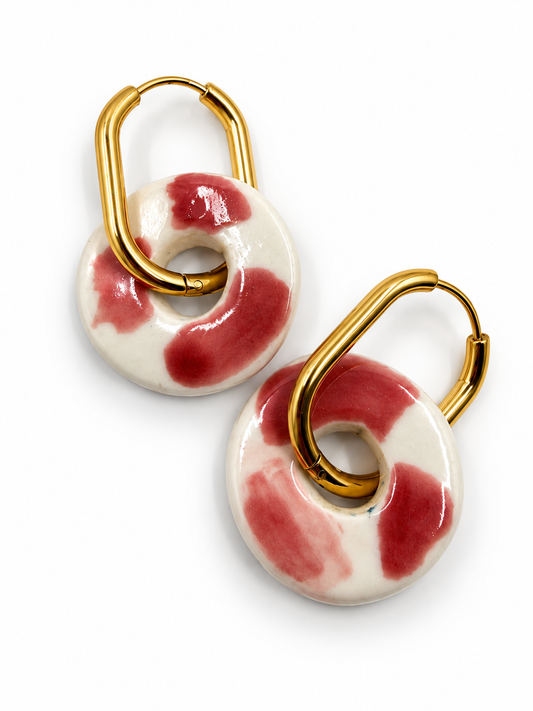 LIMOGES 01 Handcrafted Porcelain Hoop Earrings
