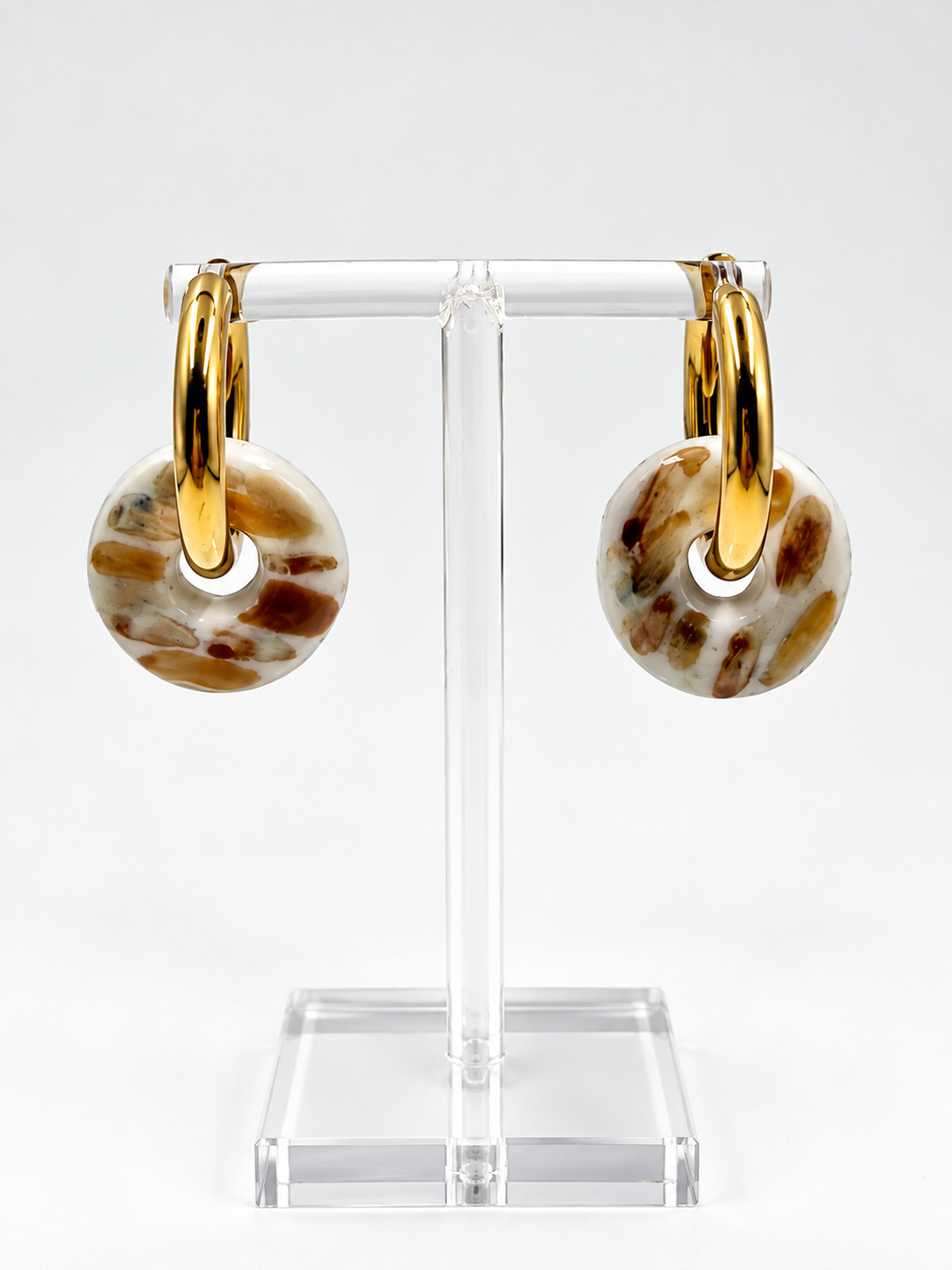 LIMOGES 02 Handcrafted Limoges Porcelain Hoop Earrings