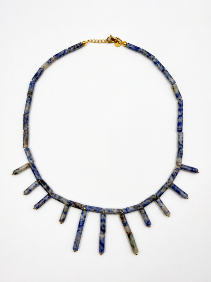 DOTME Blue Spot Jasper Statement Necklace