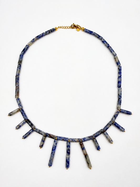 DOTME Blue Spot Jasper Statement Necklace