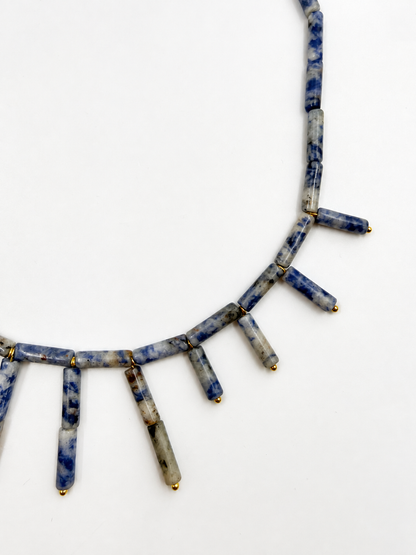 DOTME Blue Spot Jasper Statement Necklace