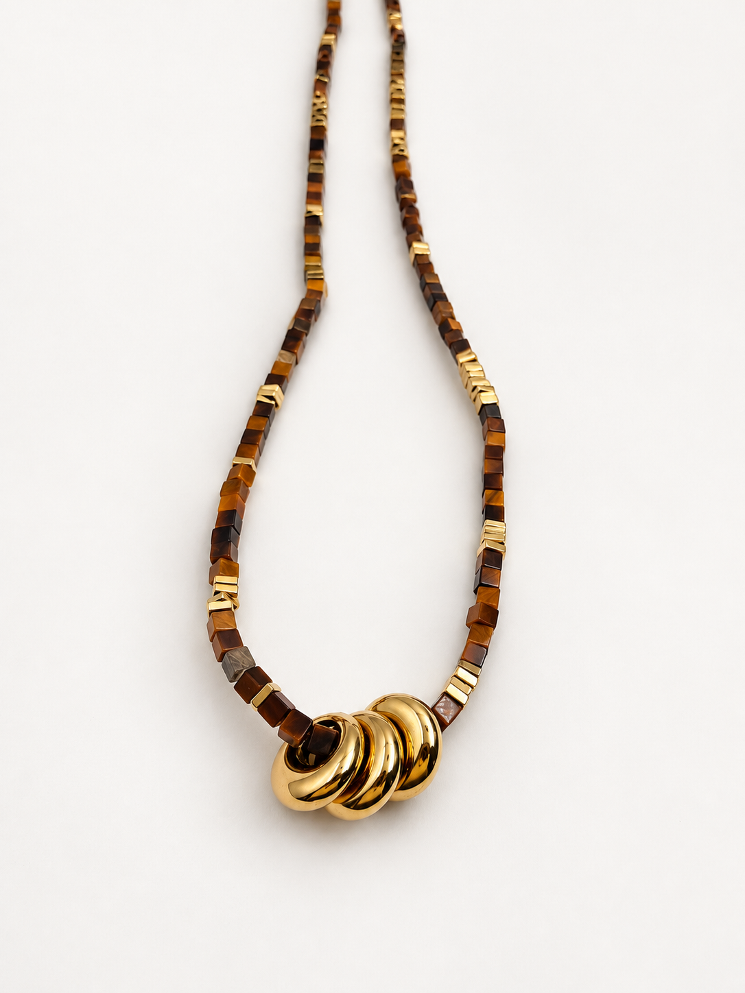 FUMEE Natural Tiger’s Eye Pendant Necklace
