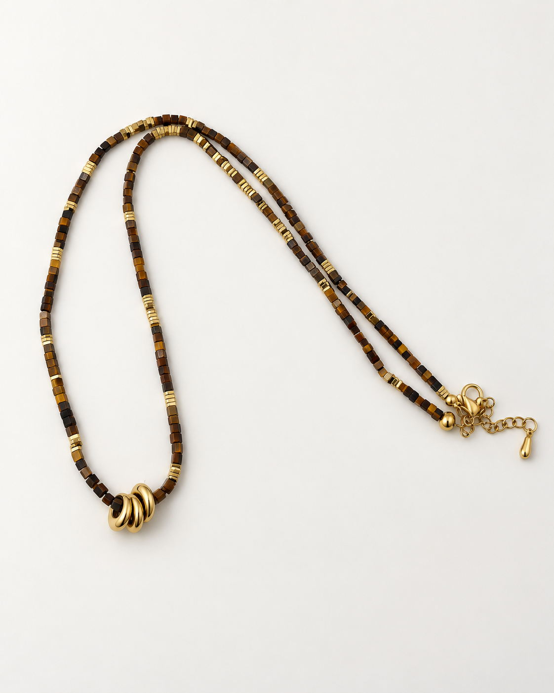 FUMEE Natural Tiger’s Eye Pendant Necklace