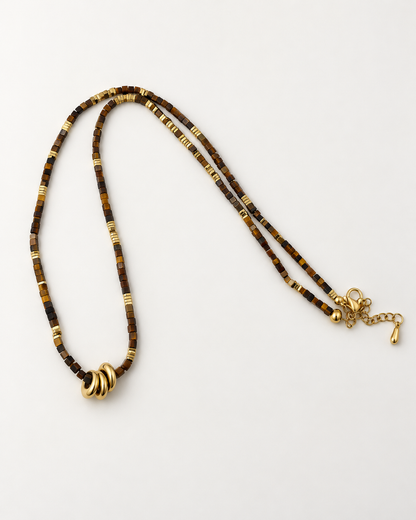 FUMEE Natural Tiger’s Eye Pendant Necklace