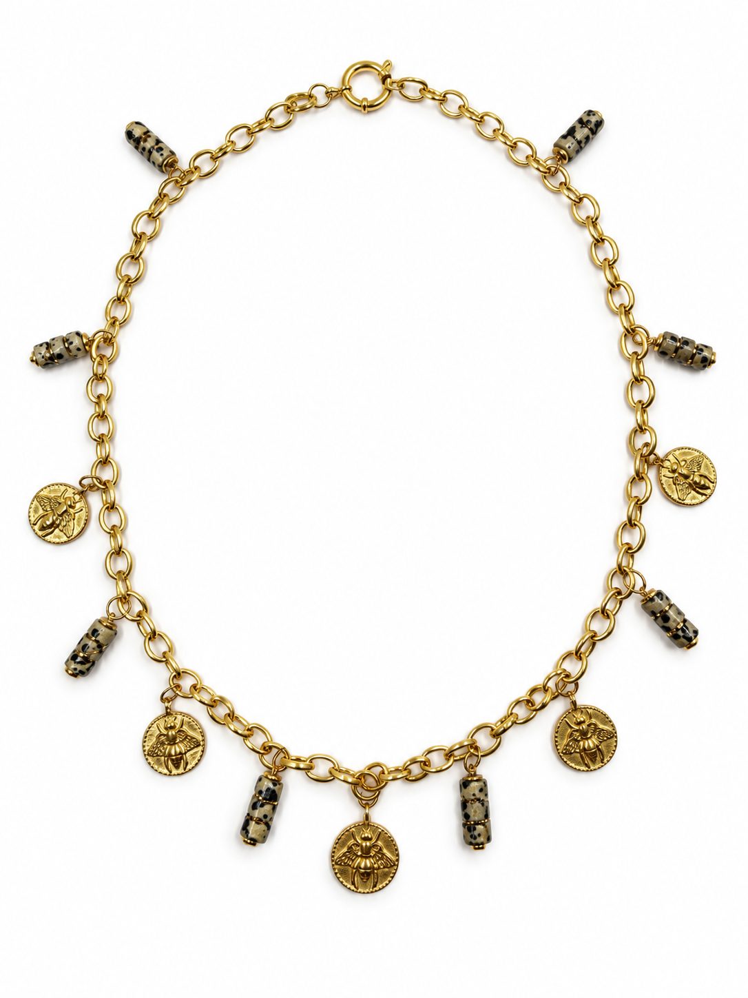 BEEW Dalmatian Jasper Charm Necklace