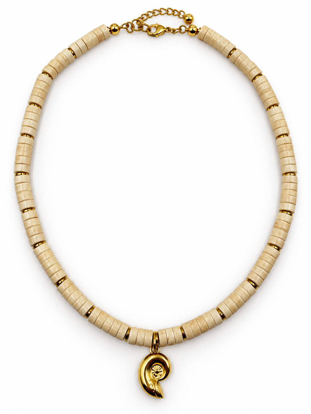 MOONY 01 White Turquoise Shell Pendant Necklace