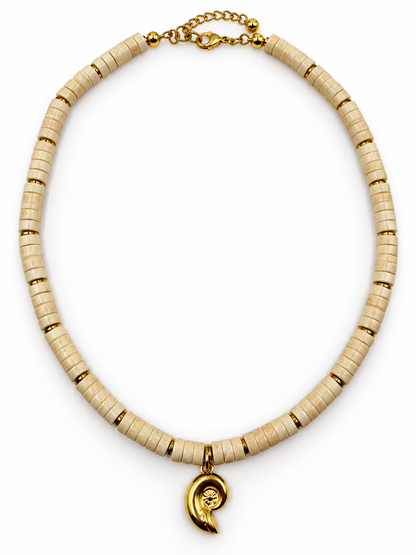 MOONY 01 White Turquoise Shell Pendant Necklace