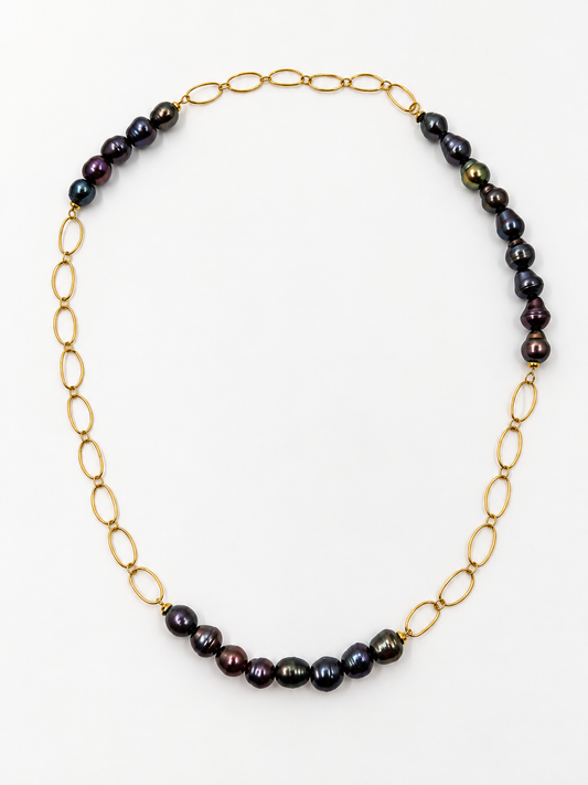 PEACOCK Baroque Cultured Pearl Necklace
